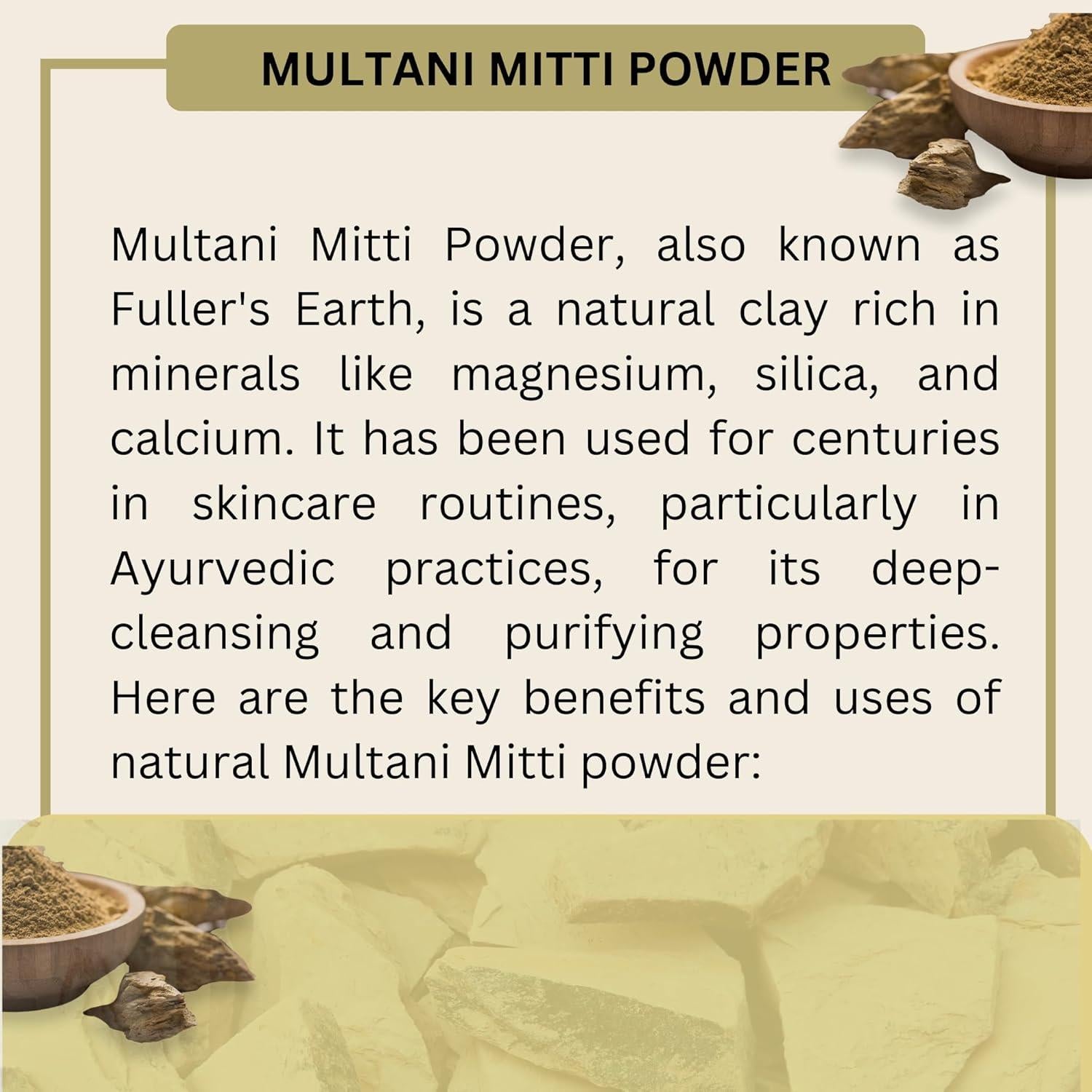 Mascarilla Facial de Arcilla Multani Mitti 150g - Herbs Botanica