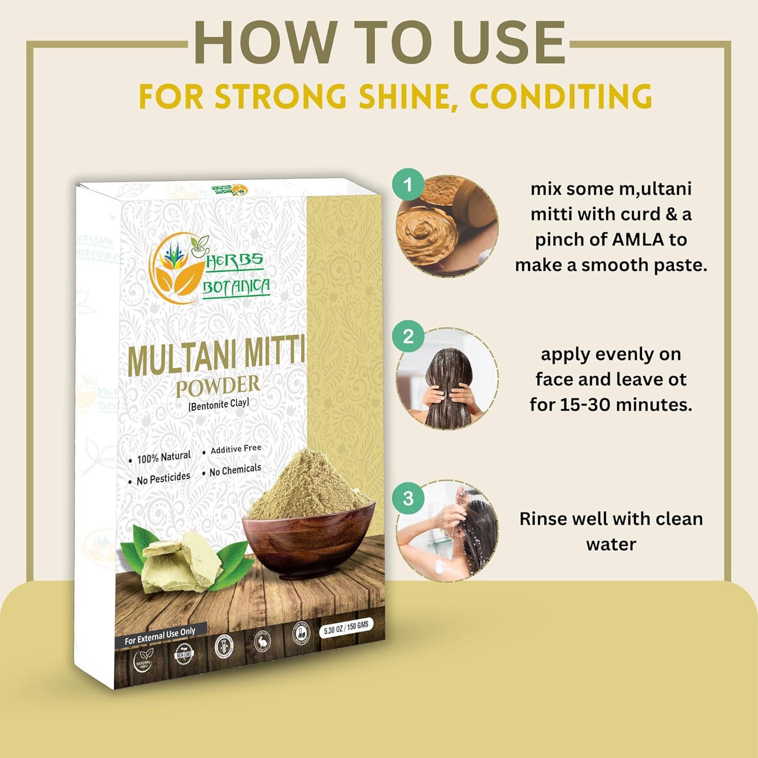 Mascarilla Facial de Arcilla Multani Mitti 150g - Herbs Botanica