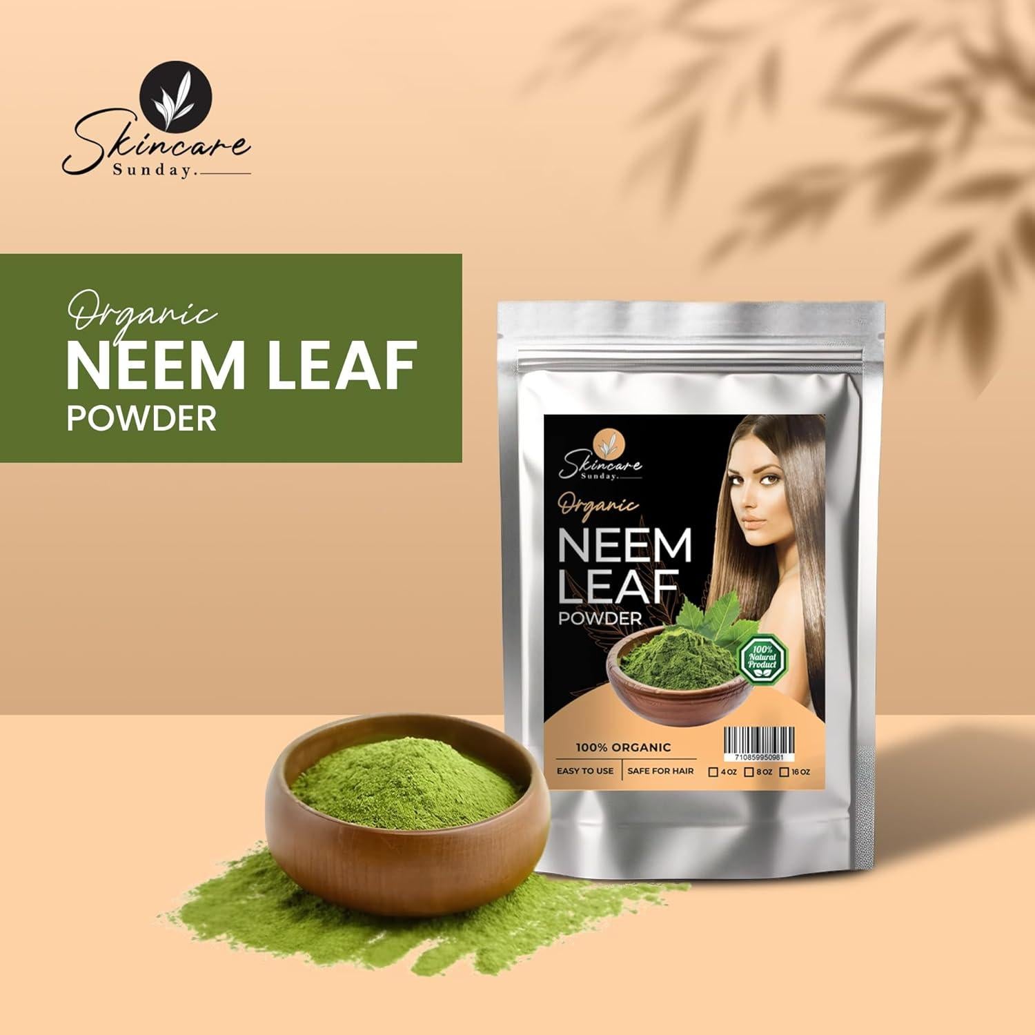 Polvo de Hoja de Neem Orgánico SKINCARE SUNDAY 454g