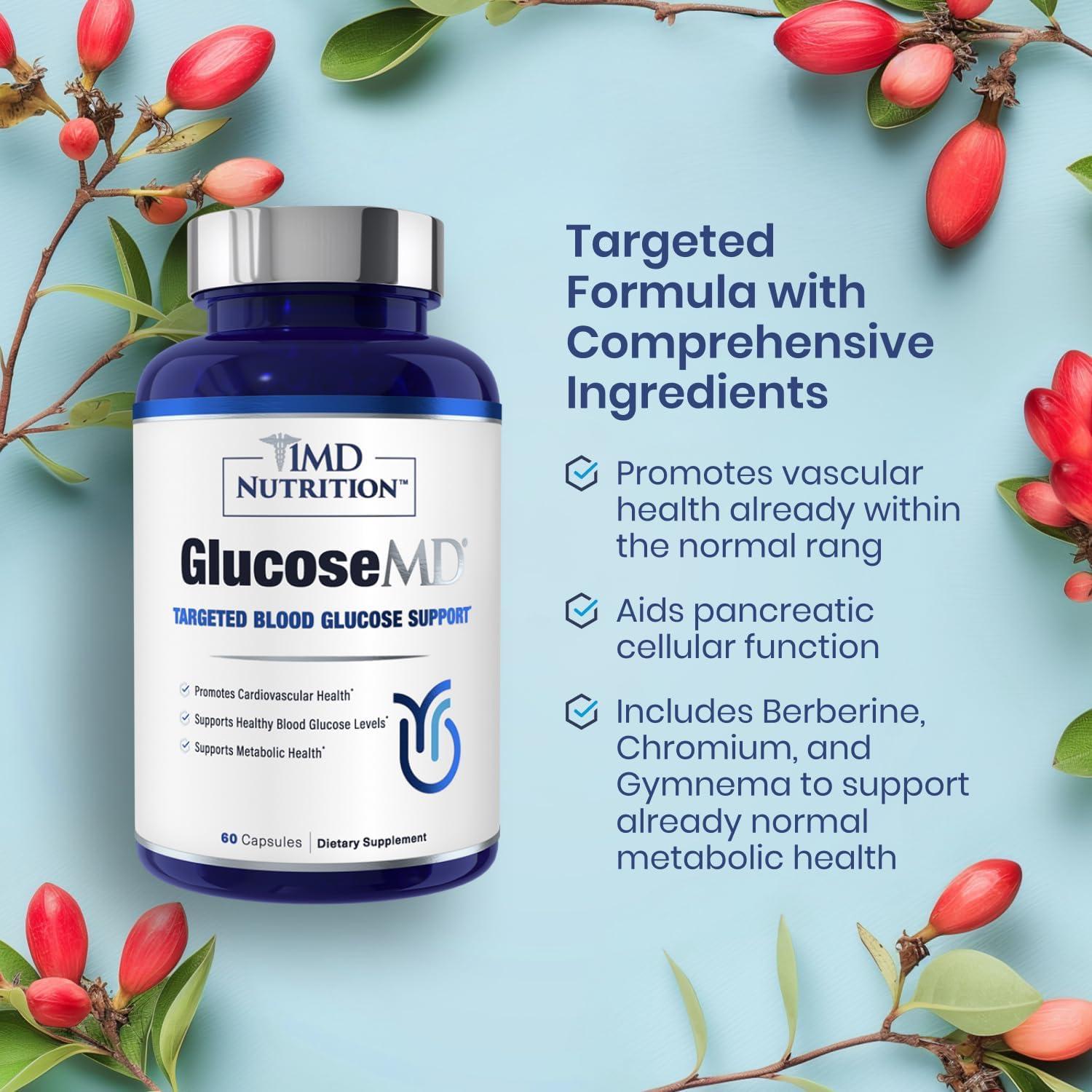 Suplemento GlucoseMD 1MD Nutrition - 60 Cápsulas Veganas