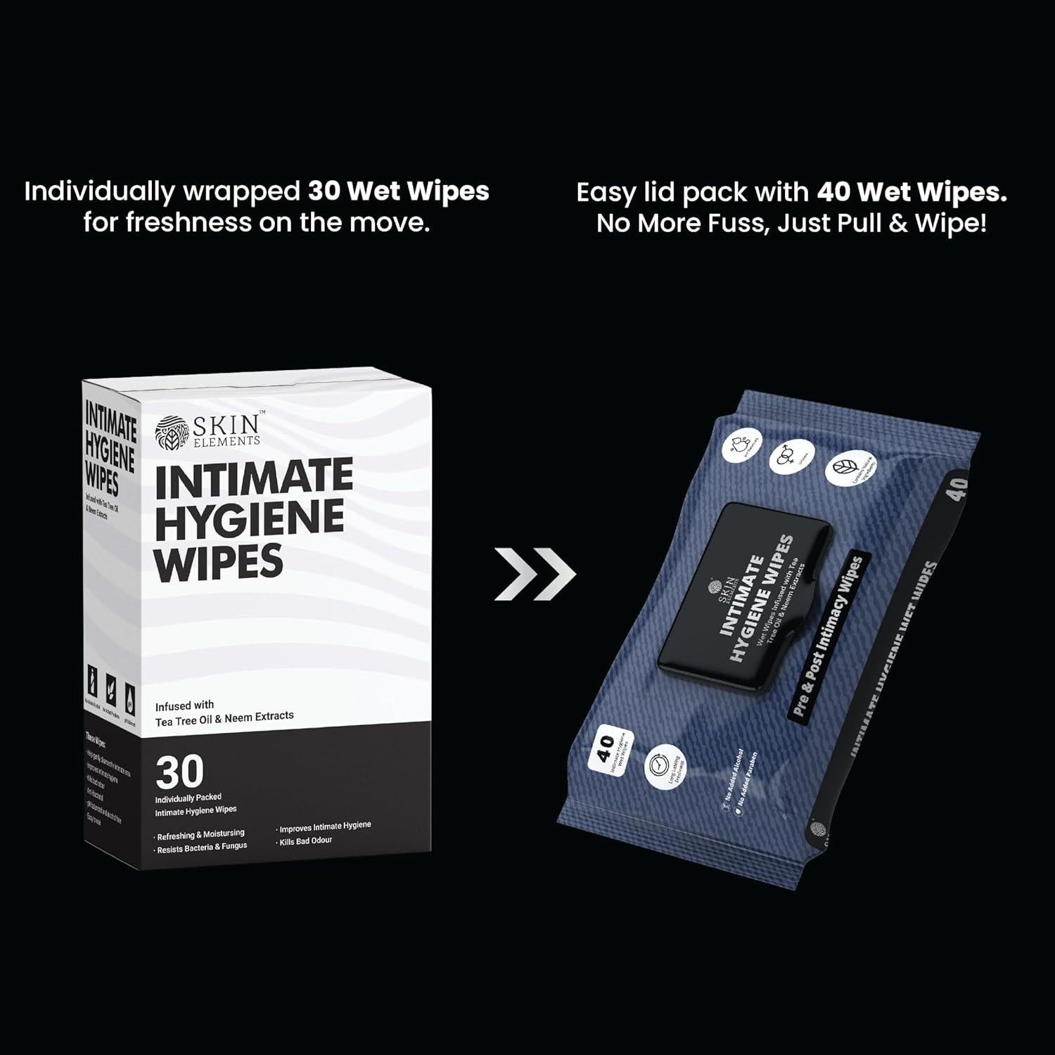 Toallitas Húmedas de Higiene Íntima Skin Elements | 30 Unidades | pH Equilibrado