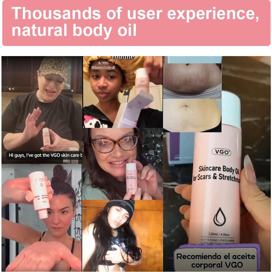 Aceite Corporal VGO 120 ml con Vitamina E Hidratante para Piel Seca