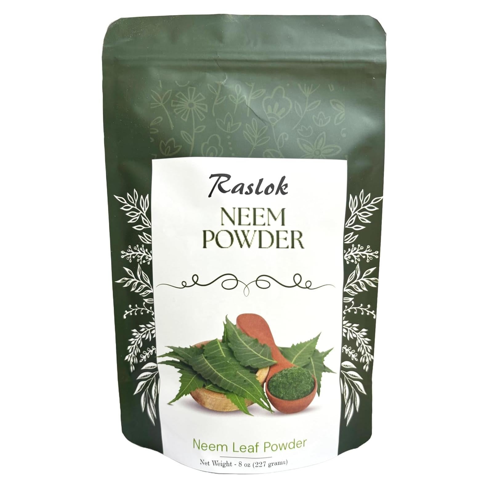 Polvo de Neem Raslok 100% Puro 226.8 g - Suplemento Natural