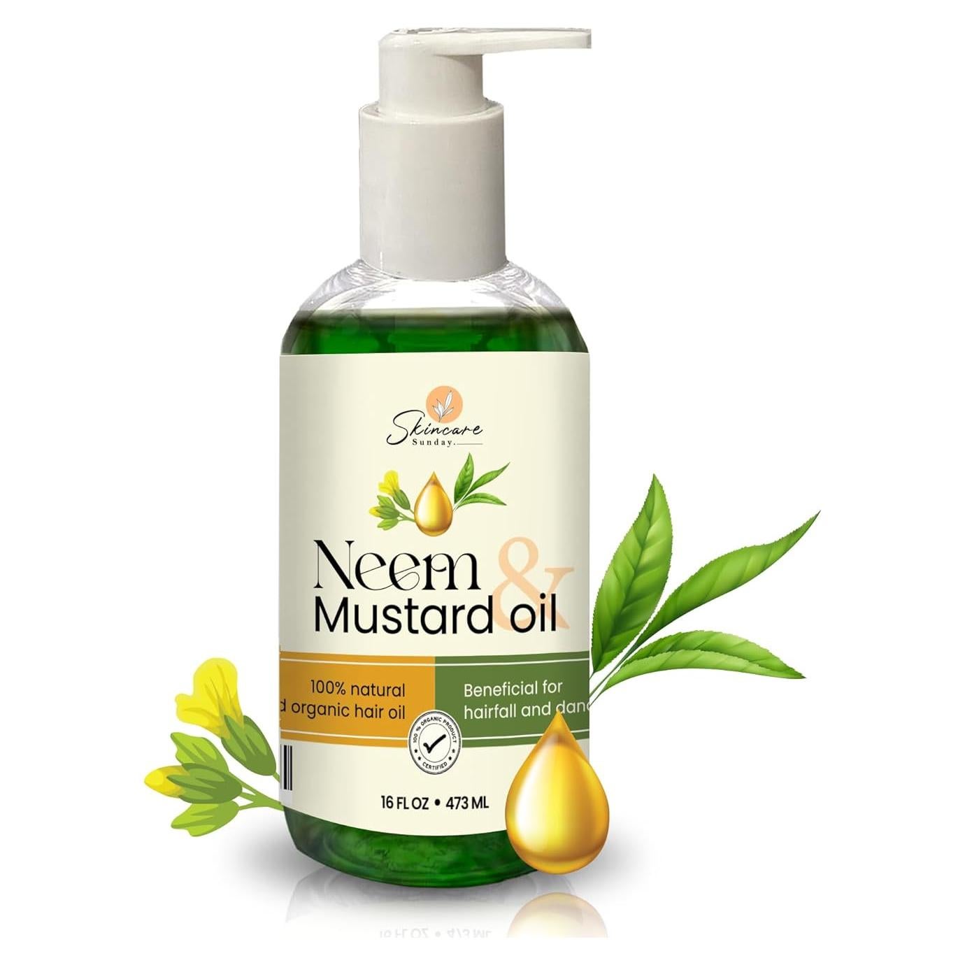 Aceite Puro de Neem y Mostaza Skincare Sunday 453.6 g