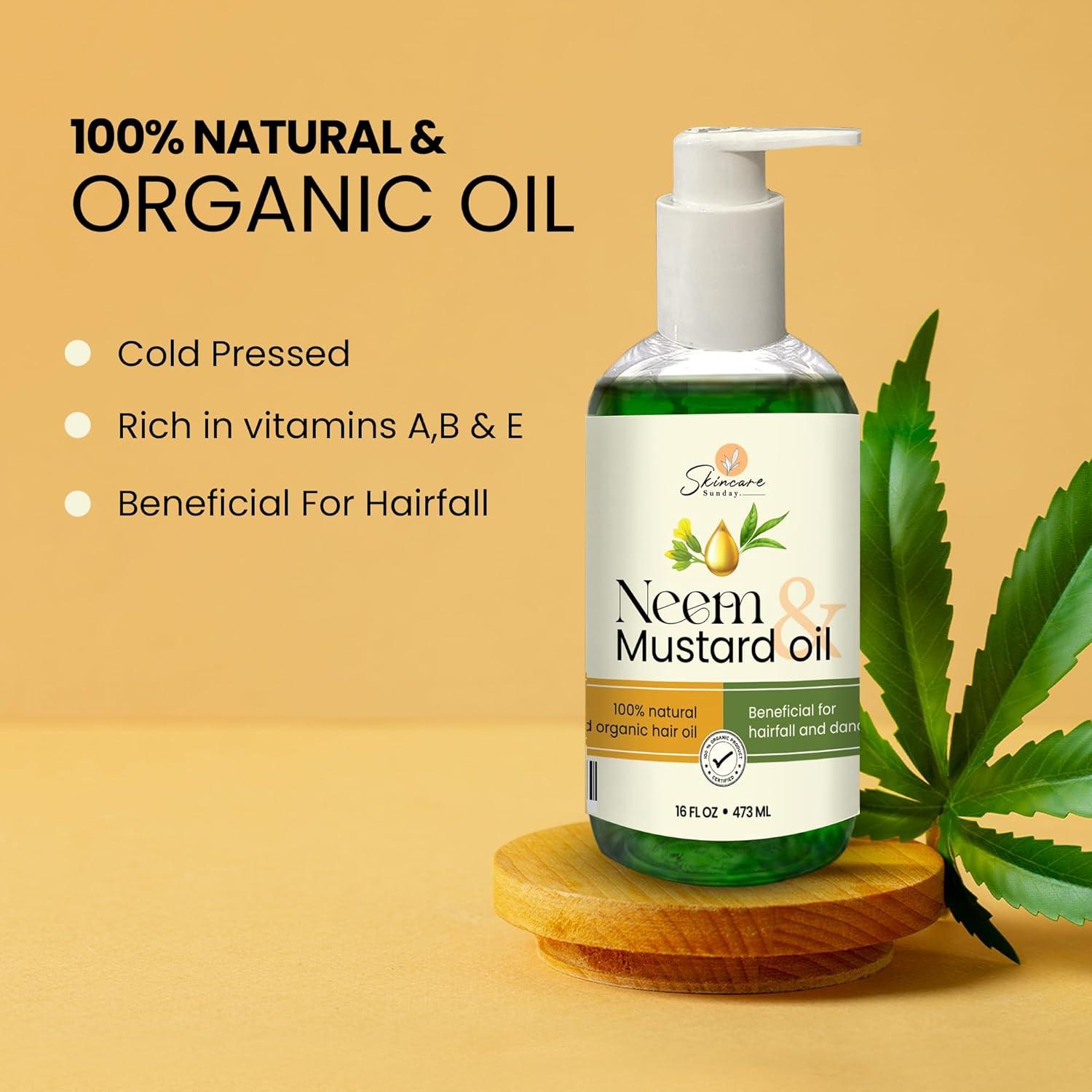 Aceite Puro de Neem y Mostaza Skincare Sunday 453.6 g