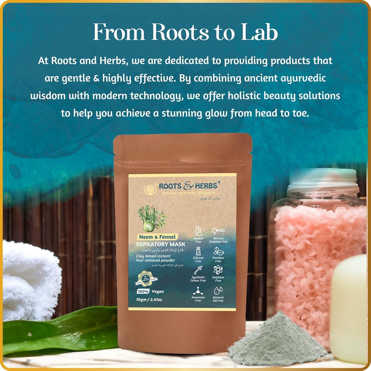 Polvo Depilatorio Ayurvédico Neem y Hinojo 70g - Raíces y Hierbas