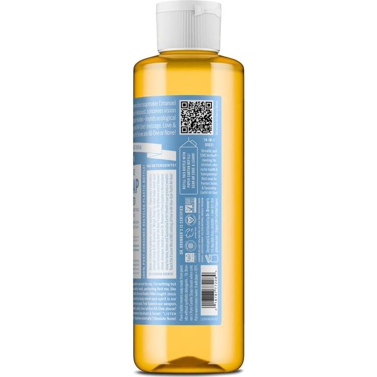 Jabón Líquido Dr. Bronner's Puro-Castile 236.6 ml Sin Fragancia