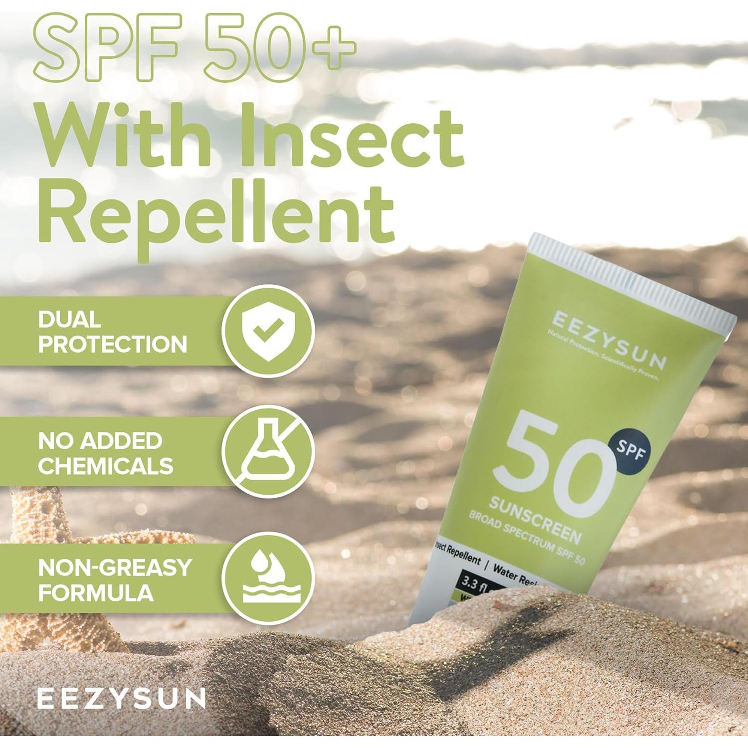Protector Solar SPF 50 y Repelente de Insectos EEZYSUN 98 ml