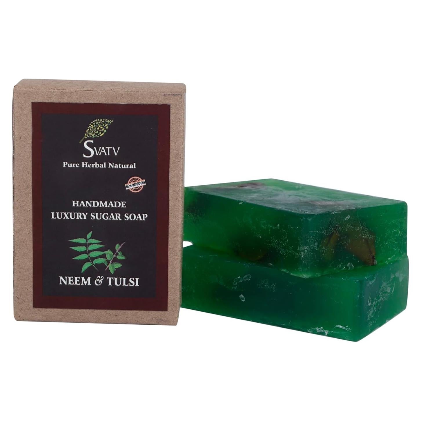 Jabón Artesanal SVATV Neem y Tulsi 250g - Exfoliante Natural