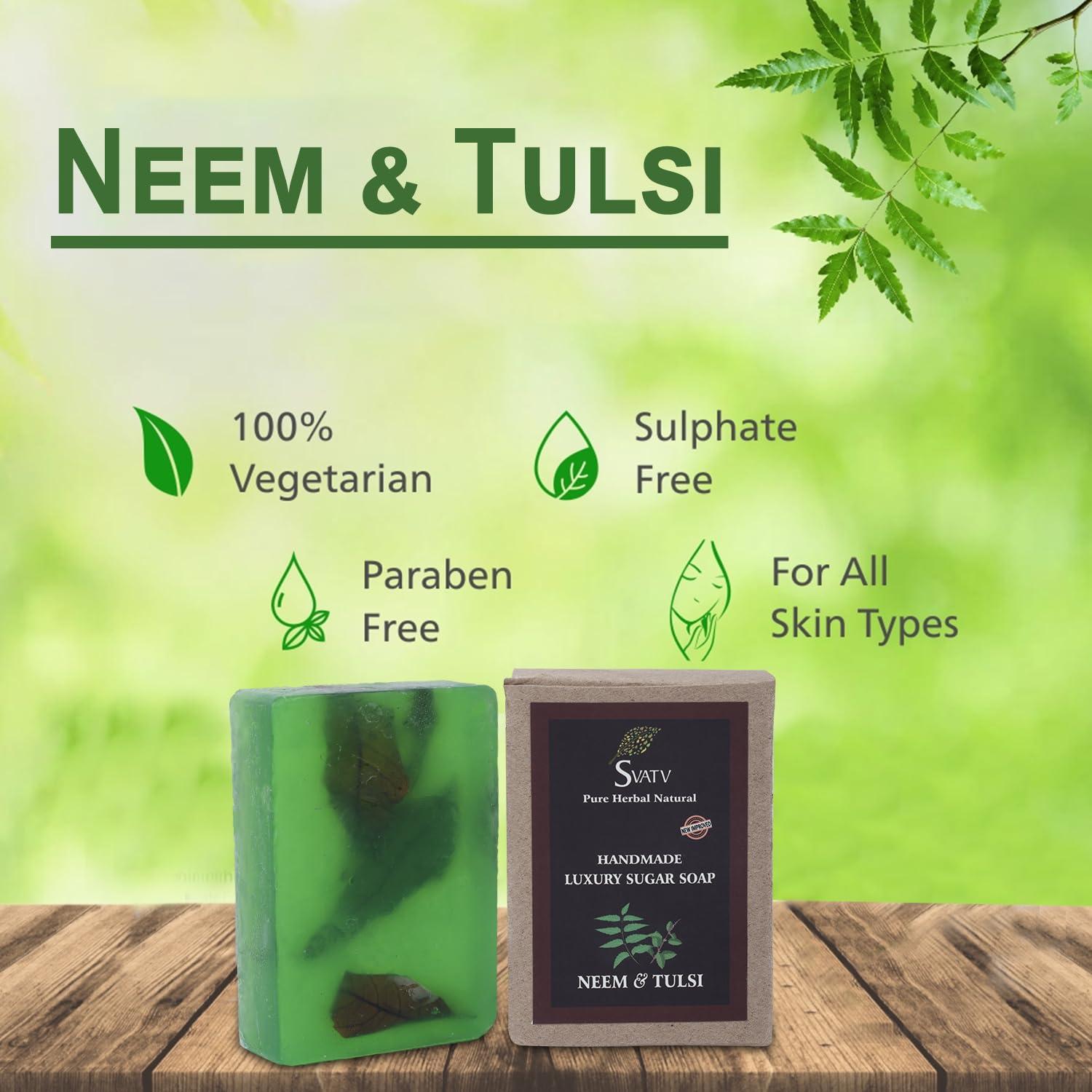 Jabón Artesanal SVATV Neem y Tulsi 250g - Exfoliante Natural