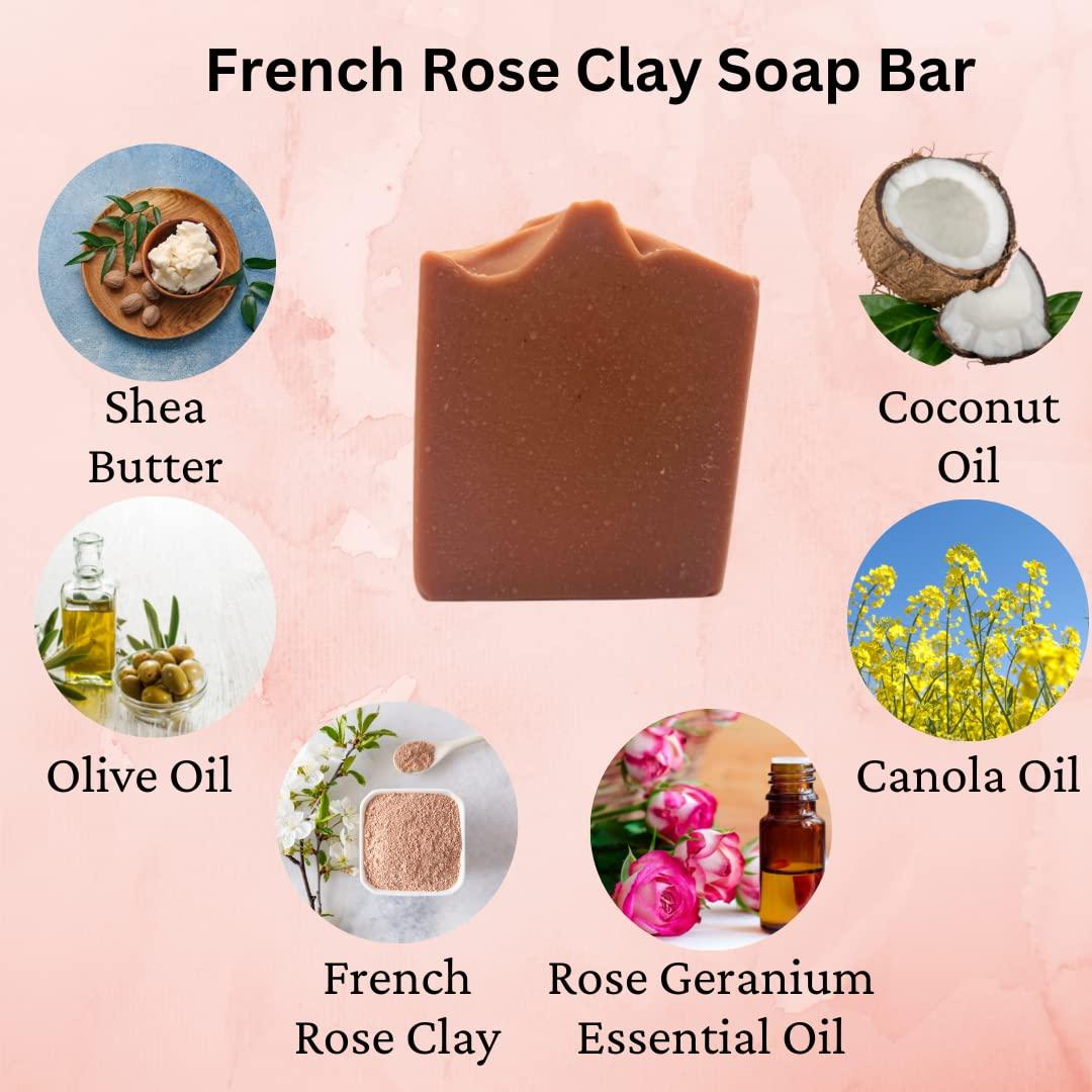 Jabón Natural de Arcilla Rosa Francesa Vegano 113g