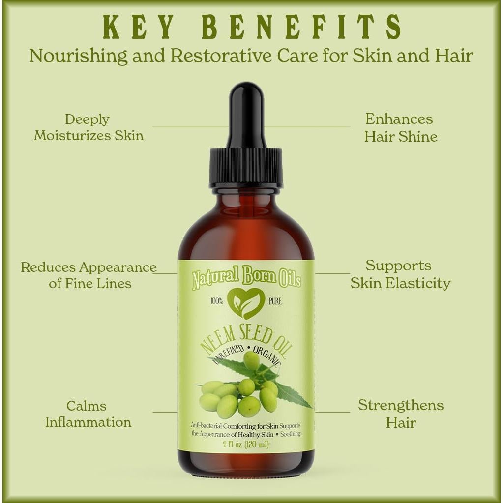 Aceite de Semilla de Neem 118ml Natural Born Oils Orgánico