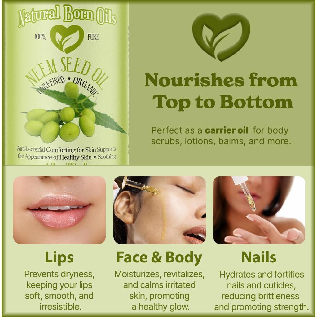 Aceite de Semilla de Neem 118ml Natural Born Oils Orgánico