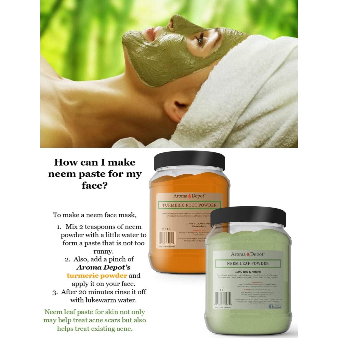 Polvo de Hoja de Neem 100% Puro Aroma Depot 910g Vegano