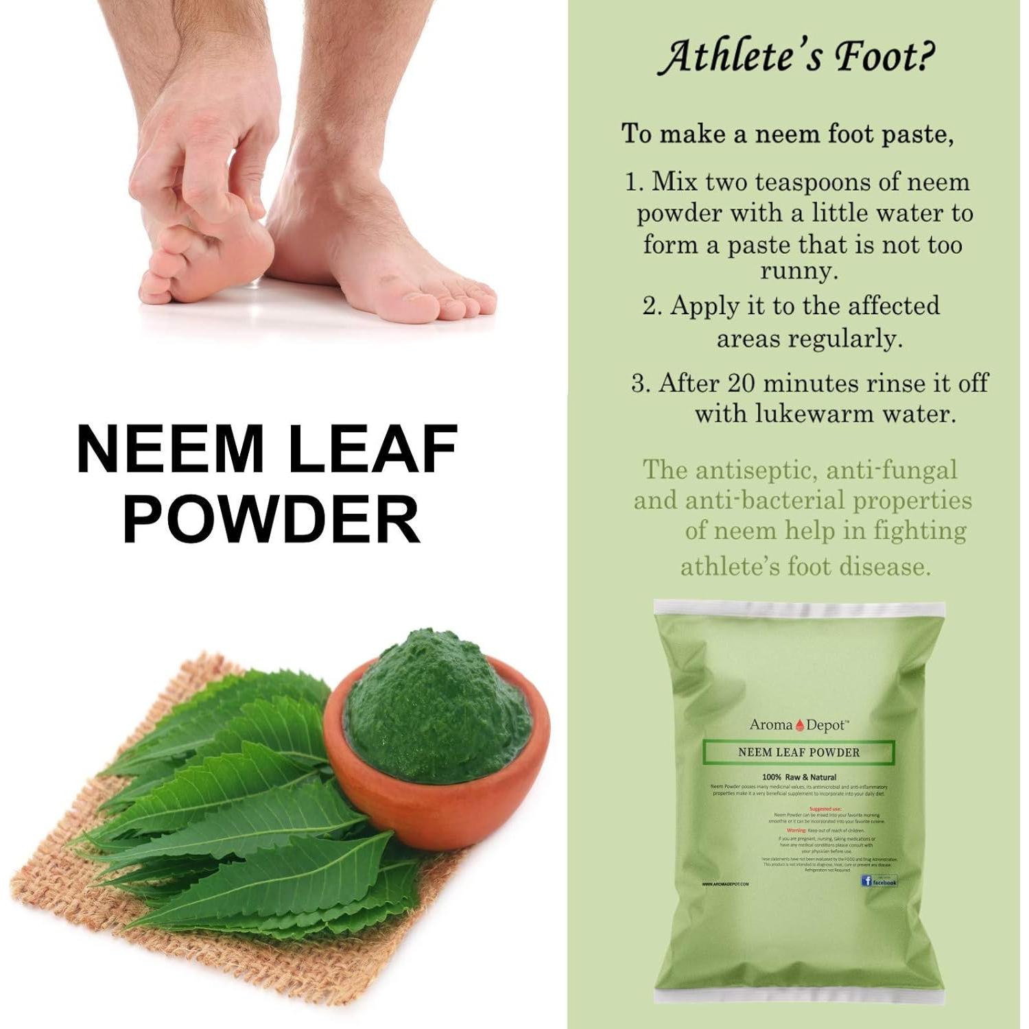 Polvo de Hoja de Neem 100% Puro Aroma Depot 910g Vegano