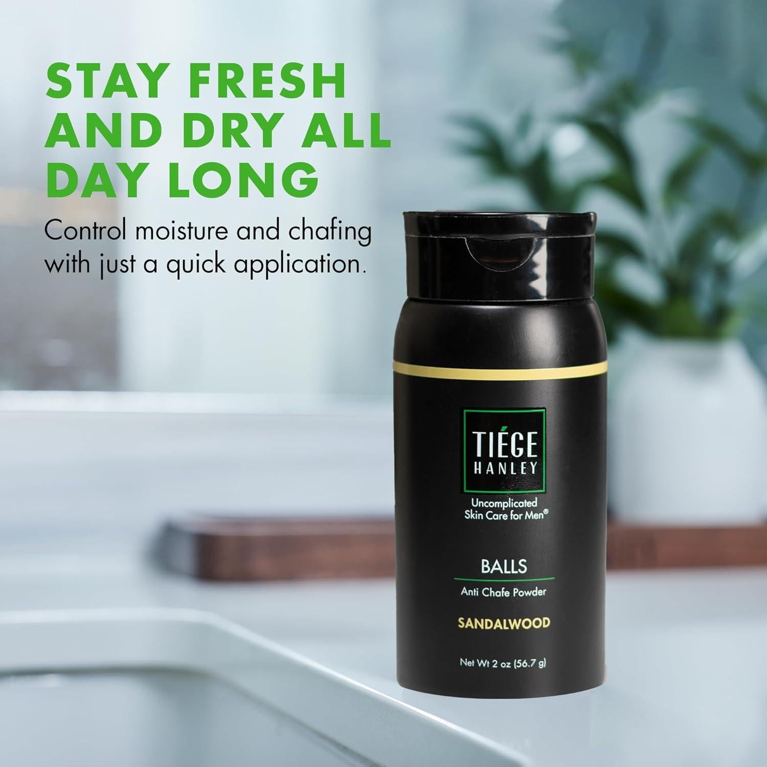 Polvo Antichafing Tiege Hanley 56.7g Sándalo - Para Pies y Muslos