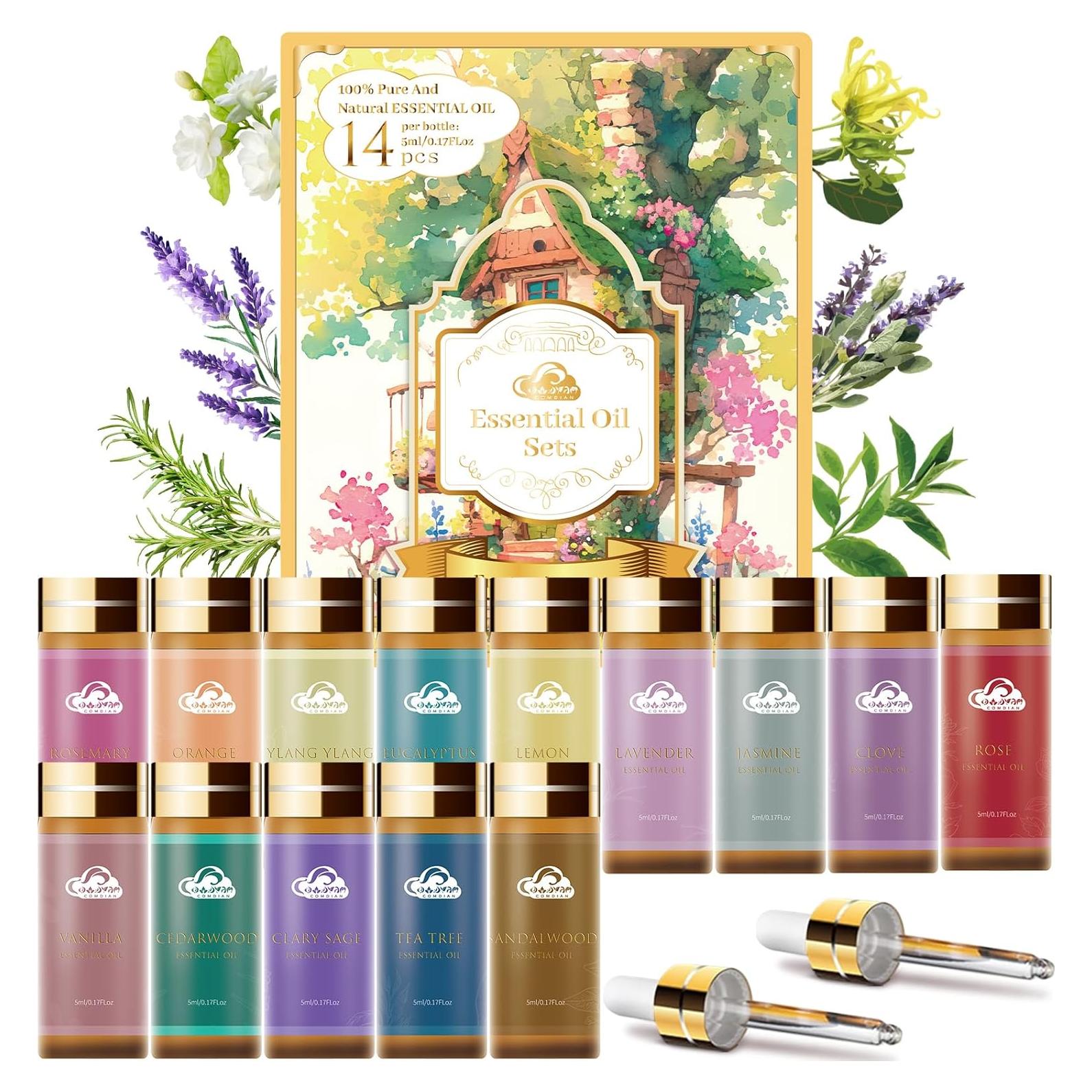Juego de 14 Aceites Esenciales Comdian 5mL - Aromaterapia