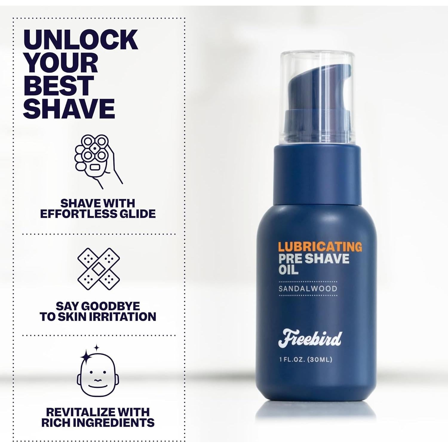 Aceite Pre Afeitado Freebird 30mL Sándalo Natural Hidratante
