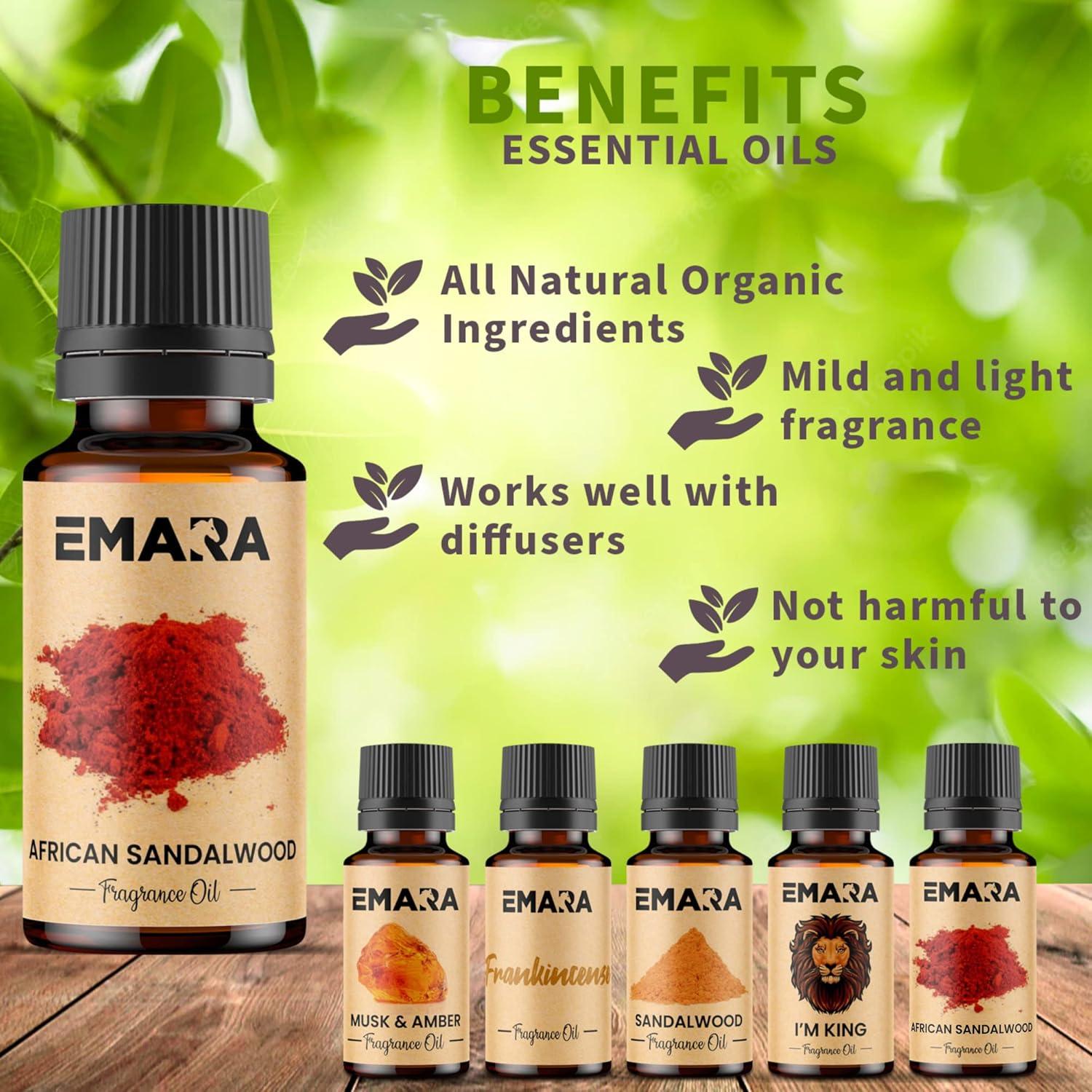 Aceite Esencial de Sándalo EMARA 15 mL Orgánico para Difusores