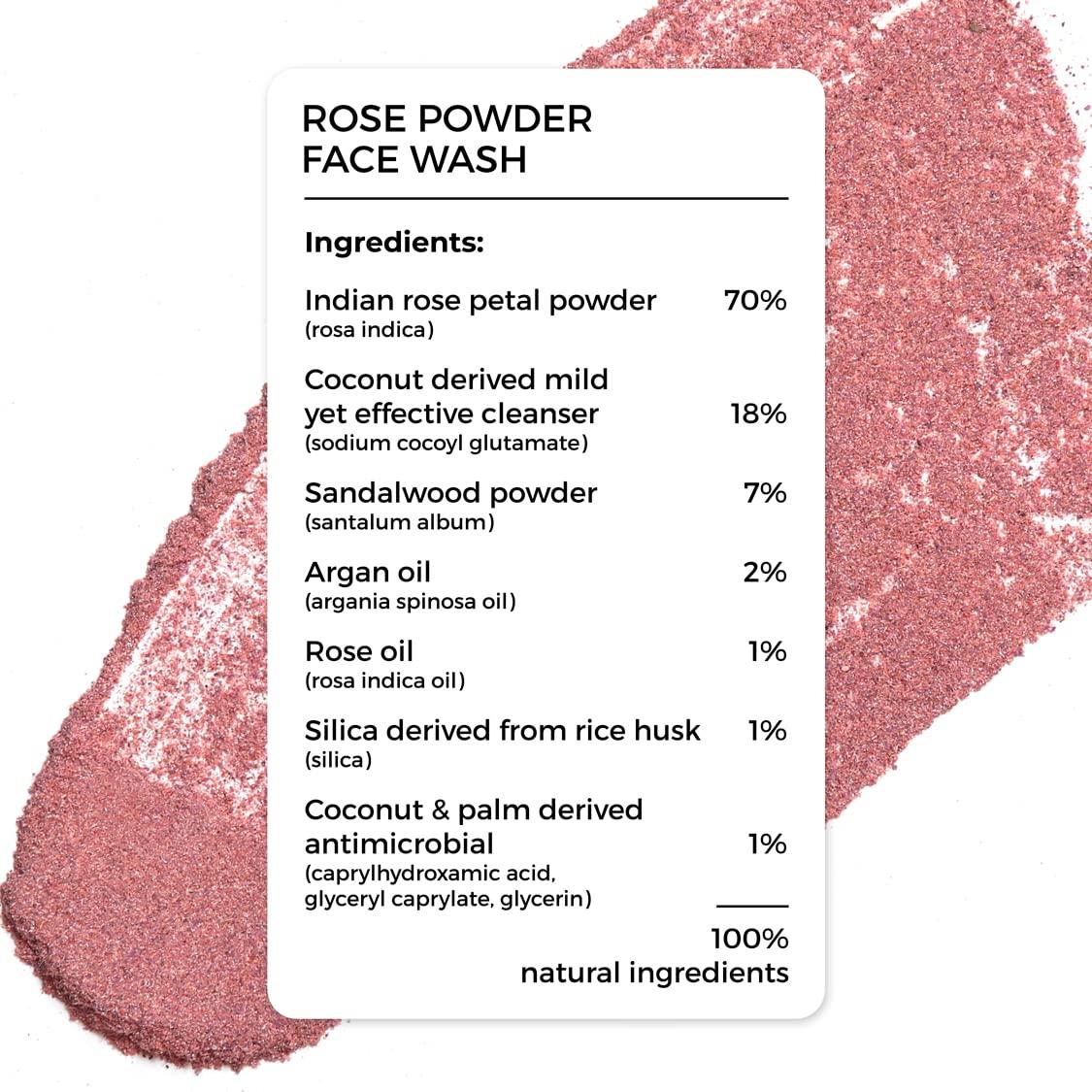BRILLARE Limpiador Facial en Polvo Rosa Real 15g - Natural y Vegano