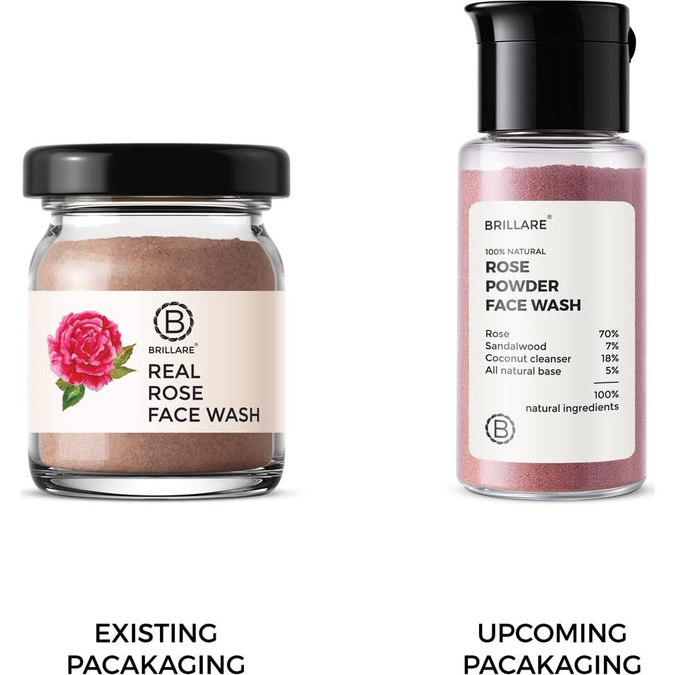 BRILLARE Limpiador Facial en Polvo Rosa Real 15g - Natural y Vegano