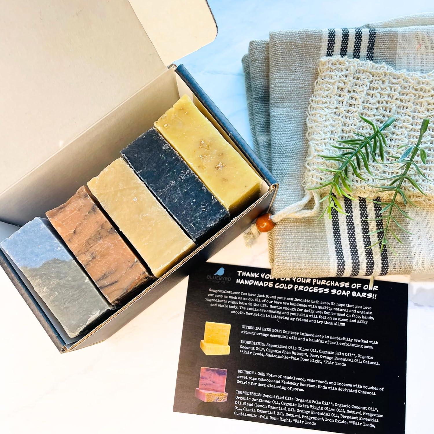 Jabón en Barra para Hombres Bluebyrd - Paquete de 5 Aromas