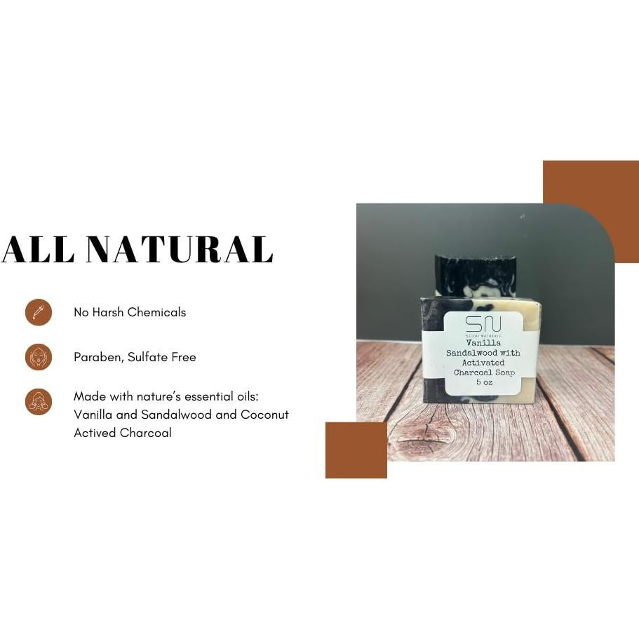 Jabón de Sándalo y Vainilla con Carbón Activado Seoul Naturals 142g