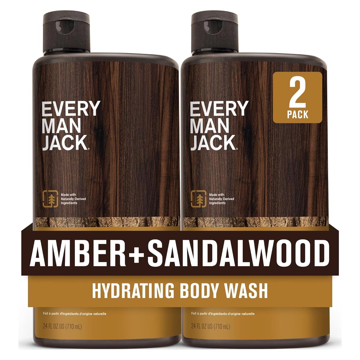 Gel de Ducha Hidratante Every Man Jack Ámbar + Sándalo 2x24oz