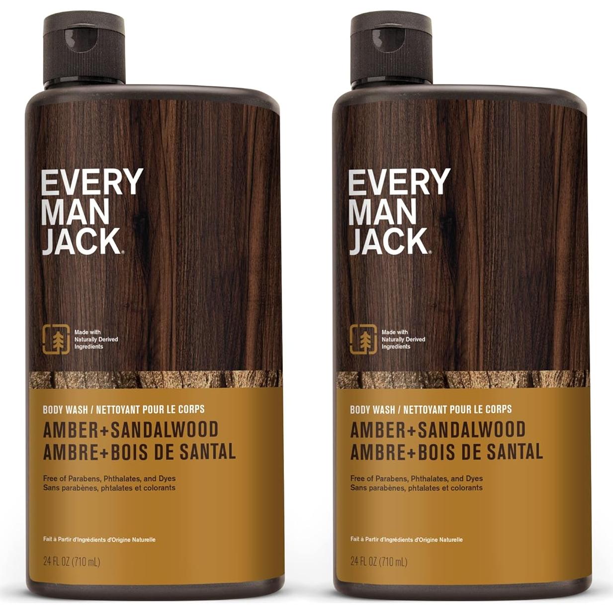 Gel de Ducha Hidratante Every Man Jack Ámbar + Sándalo 2x24oz