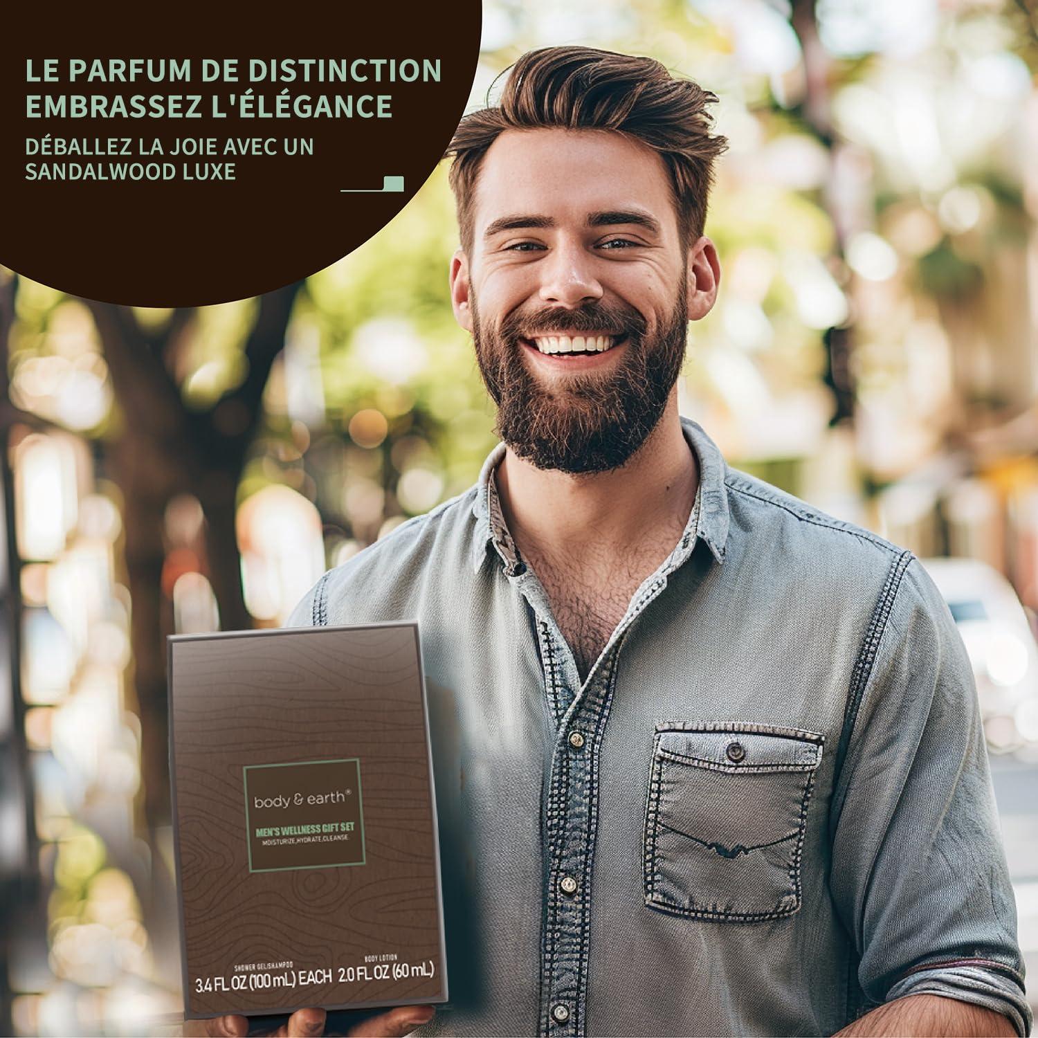 Conjunto de Regalo para Hombres BODY & EARTH - Gel de Ducha y Loción Sándalo