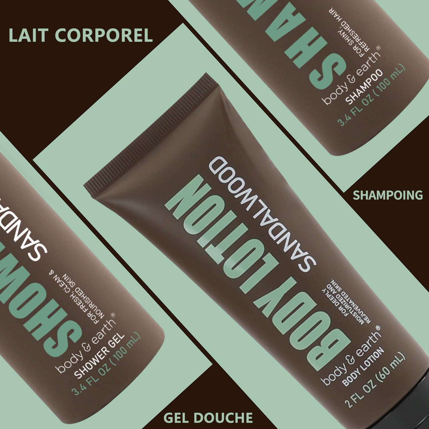 Conjunto de Regalo para Hombres BODY & EARTH - Gel de Ducha y Loción Sándalo