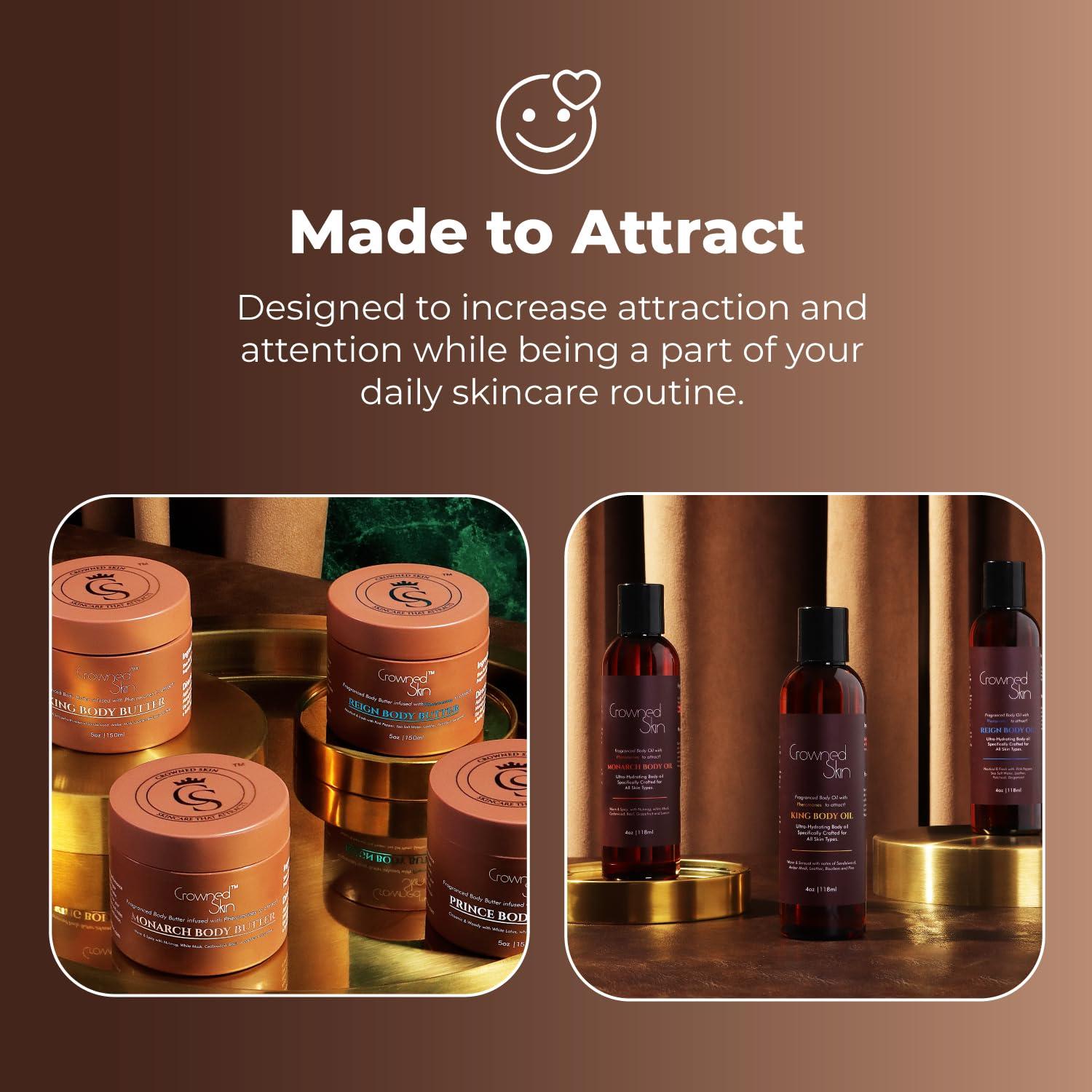 Conjunto de Mantequilla y Aceite Corporal King - Aroma Sándalo y Cuero