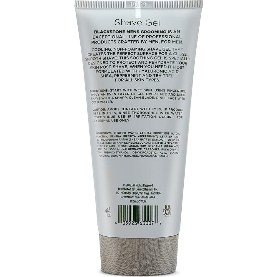 Gel de Afeitado Suave Blackstone 170g - Sin Espuma, Hidrata y Refresca