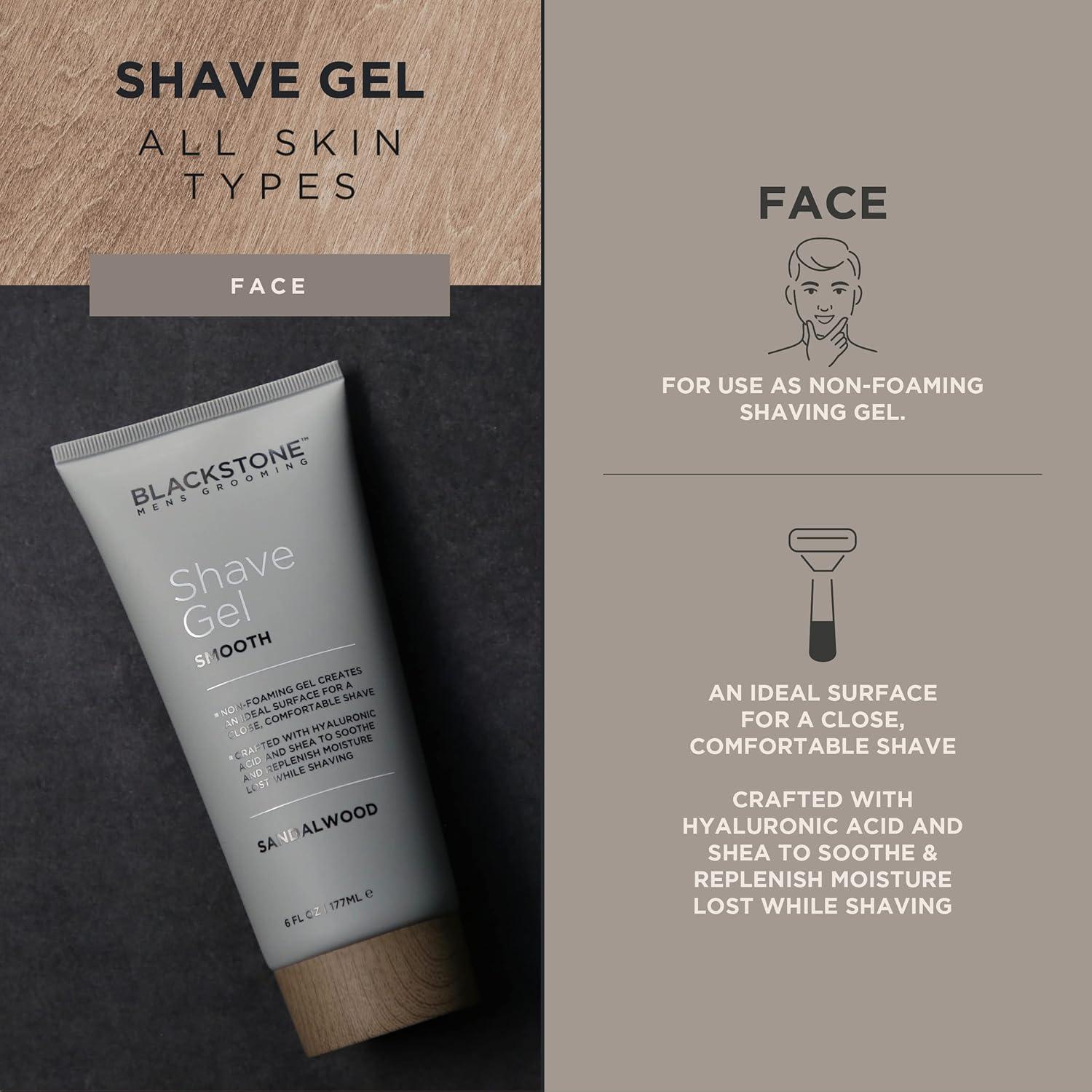 Gel de Afeitado Suave Blackstone 170g - Sin Espuma, Hidrata y Refresca