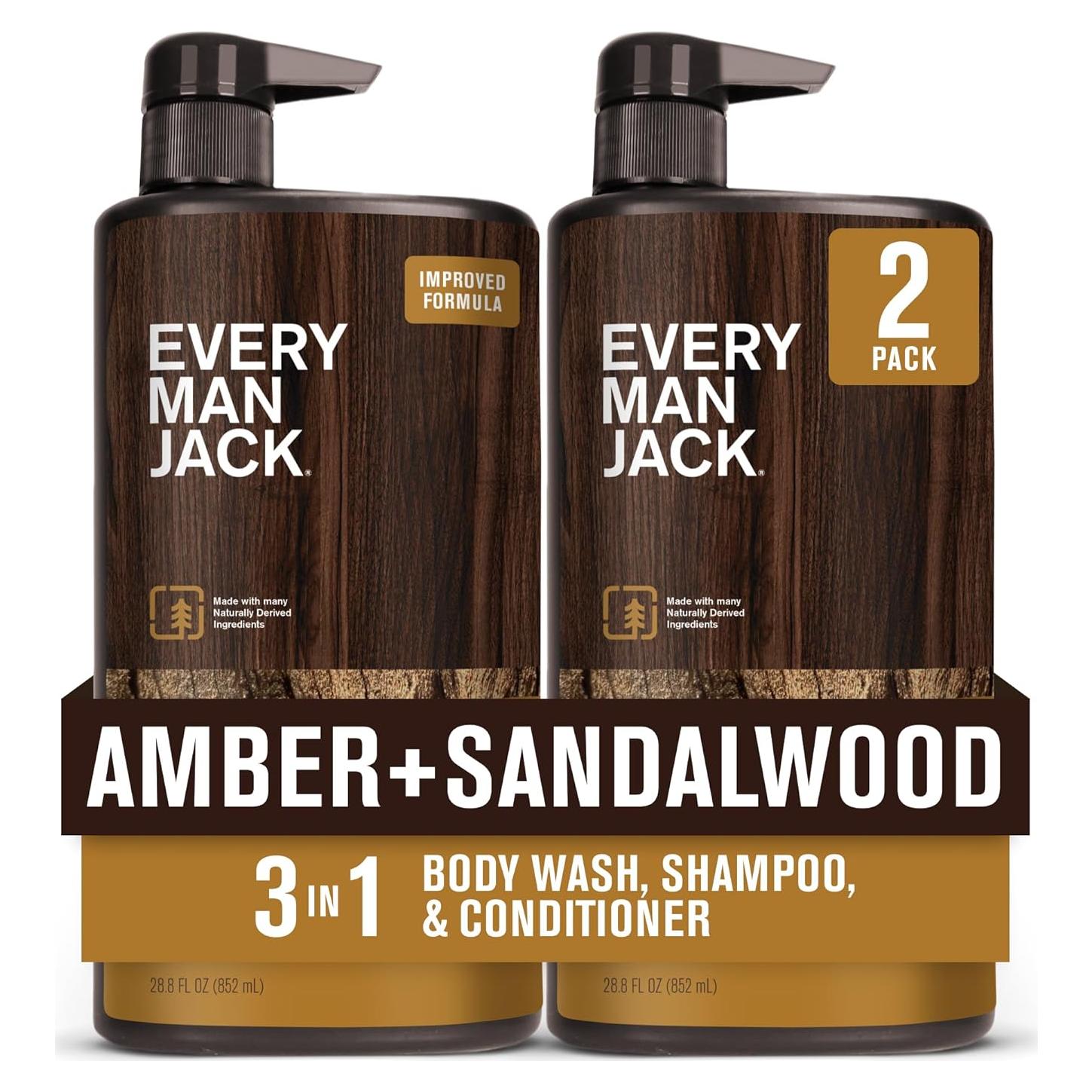 Every Man Jack Gel 3-en-1 Ámbar y Sándalo 850ml Hidratante