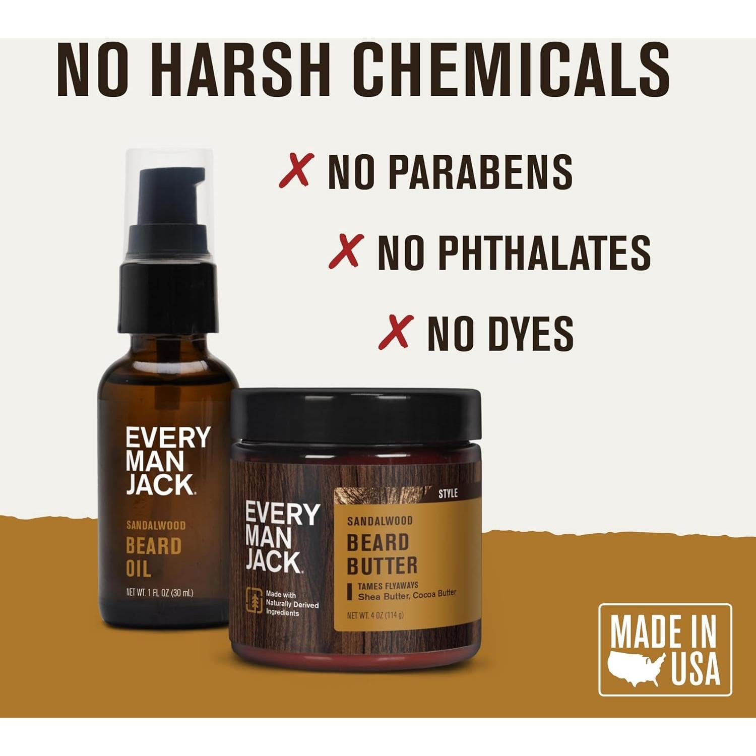 Aceite y Mantequilla para Barba Every Man Jack Sándalo 226g