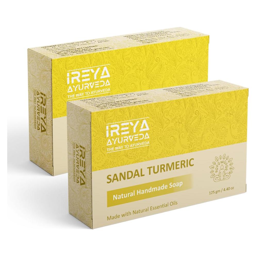 Jabón Ayurvédico de Cúrcuma y Sándalo - 125 g - Paquete de 2