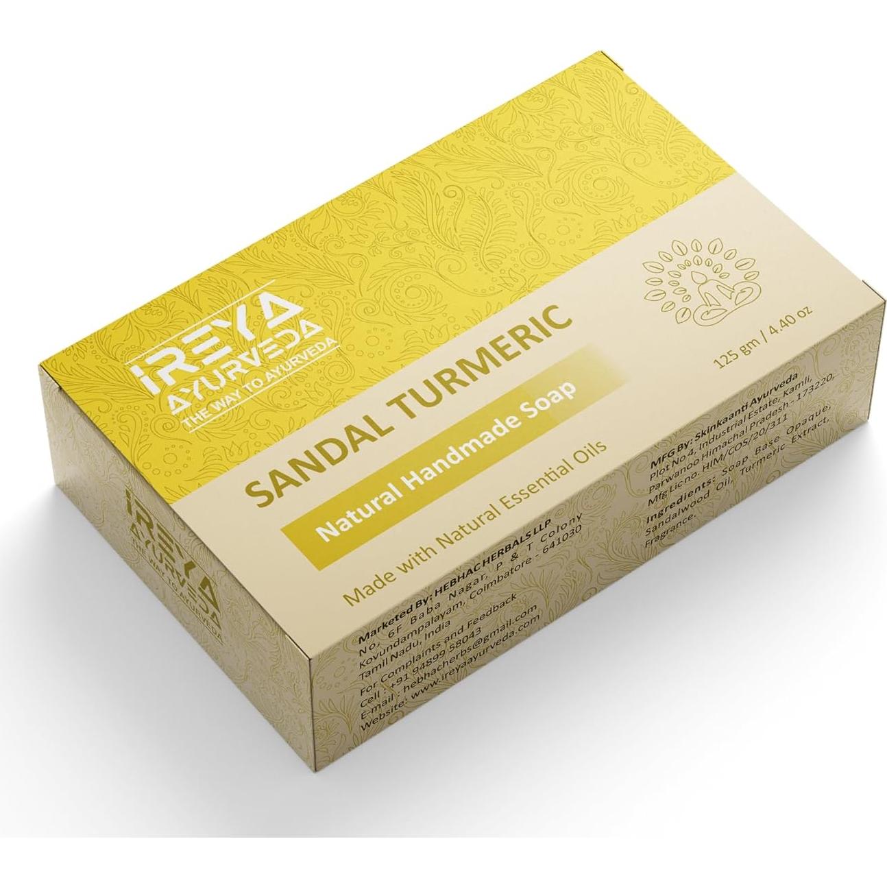 Jabón Ayurvédico de Cúrcuma y Sándalo - 125 g - Paquete de 2