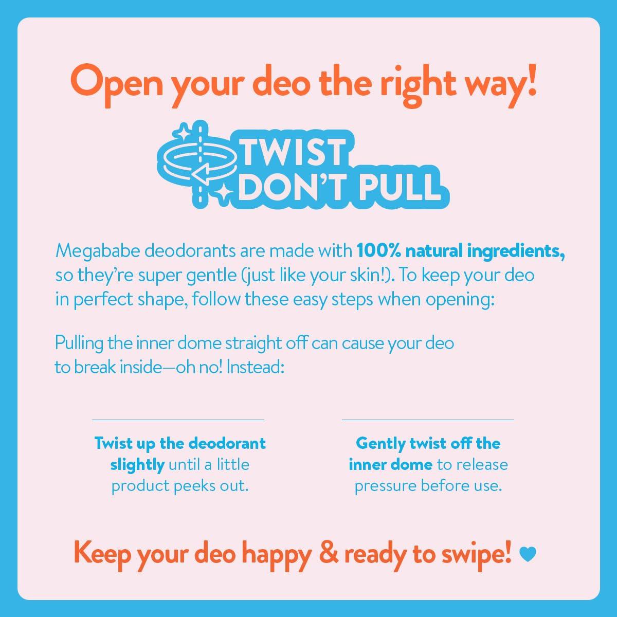 Desodorante Natural Megababe Santal 73.9 g - 72 Horas Sin Aluminio