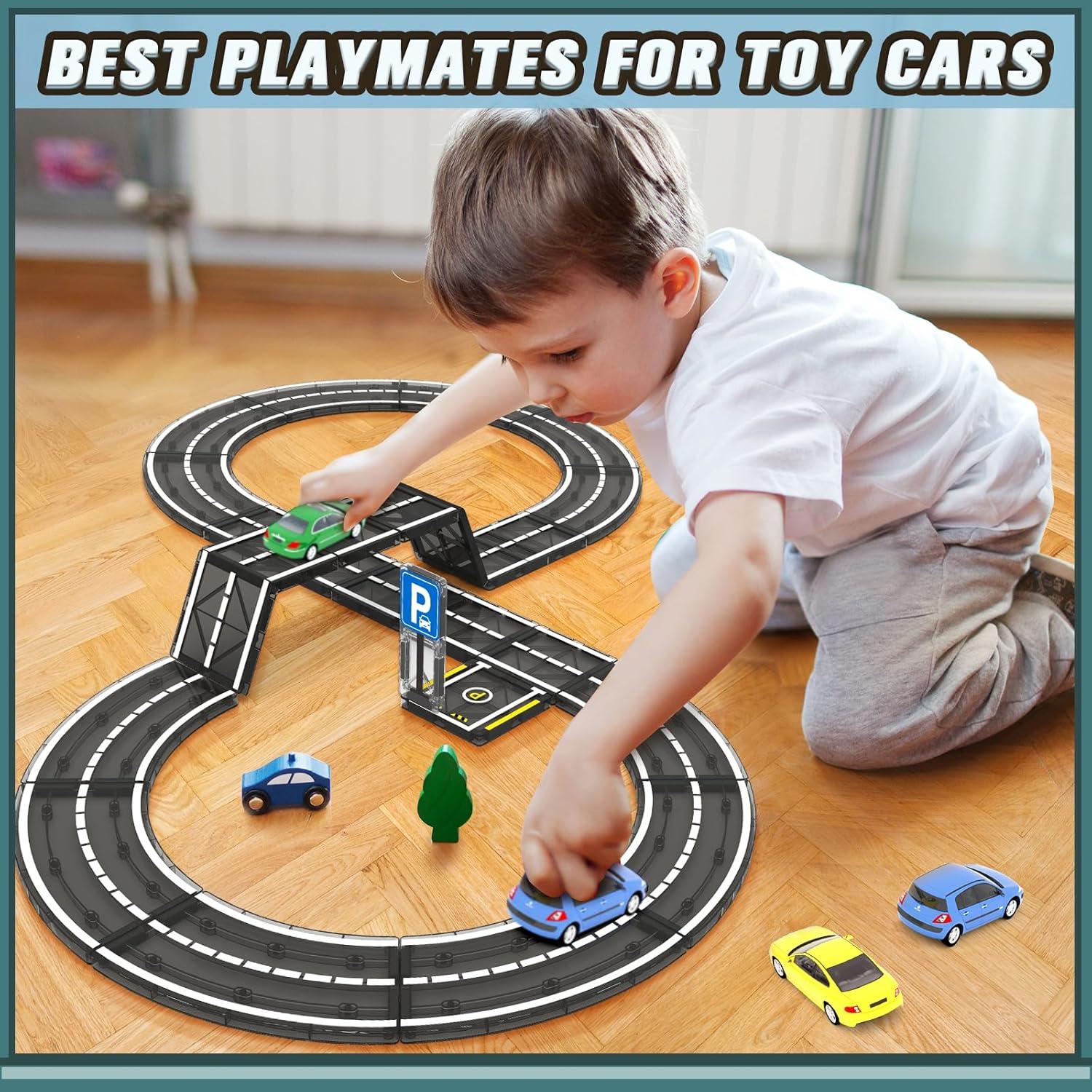 Juego de carreteras magnéticas IGIVI 28 piezas para niños