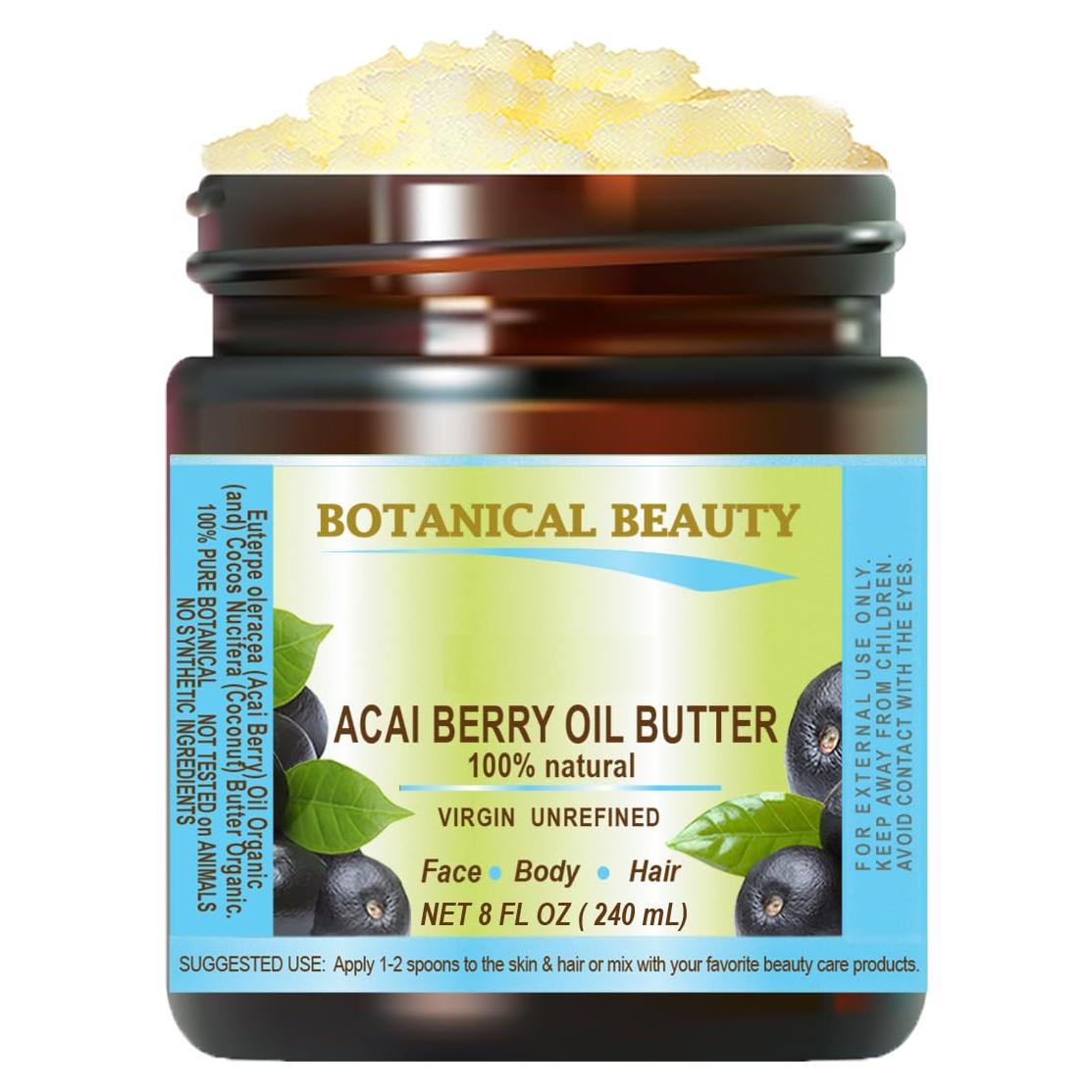 Mantequilla de Aceite de Baya de Acai 240 ml Pura Virgen Sin Refinar