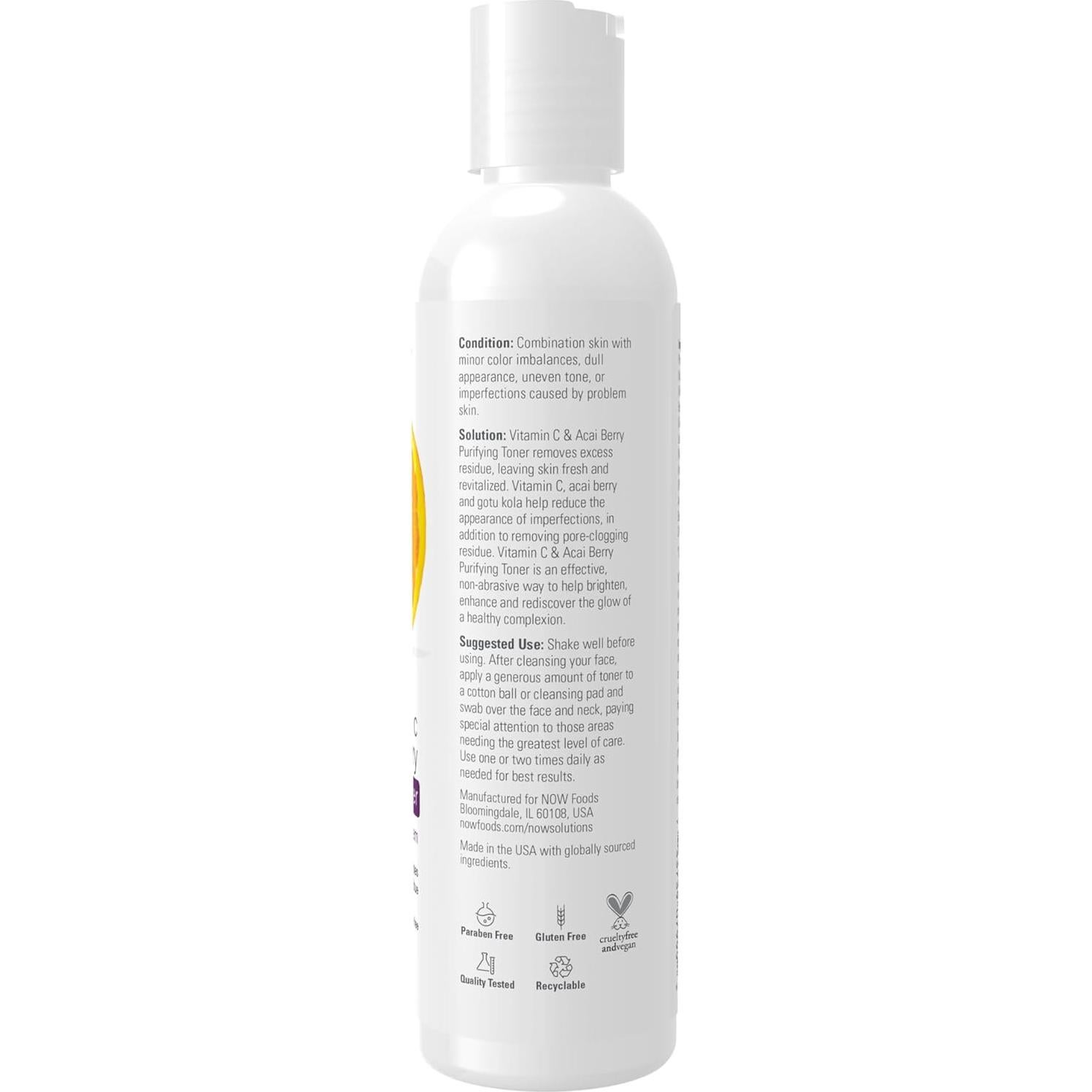 Tónico Purificante NOW de Vitamina C y Baya de Acai 240ml