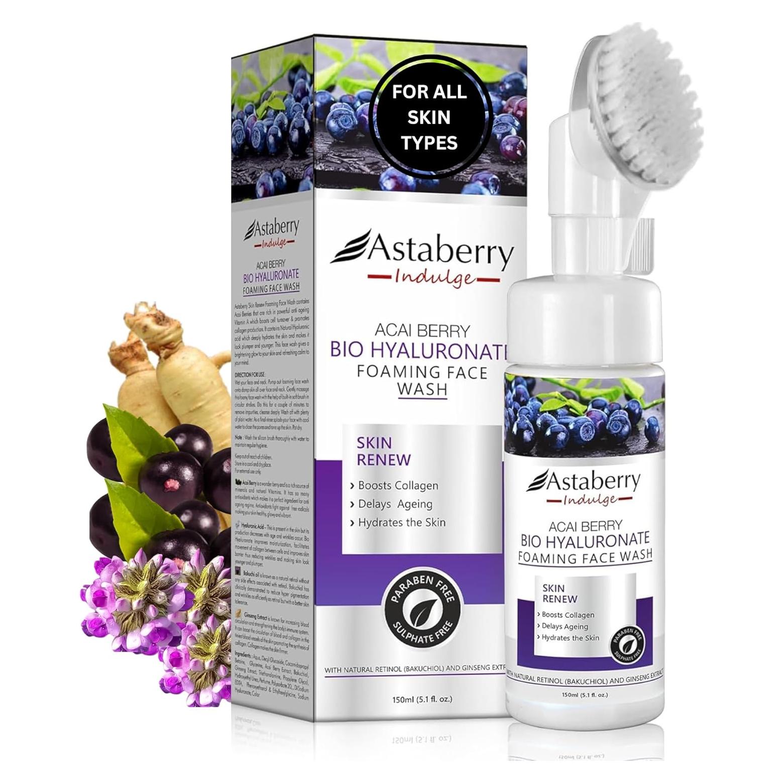 Limpiador Facial Espumoso Acai Berry con Cepillo Exfoliante