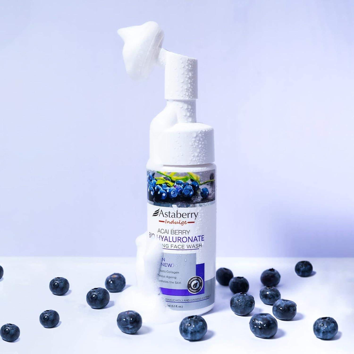 Limpiador Facial Espumoso Acai Berry con Cepillo Exfoliante