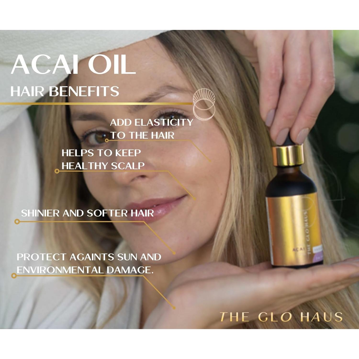 Aceite de Baya de Acai The Glo Haus 118.3 ml Puro Prensado en Frío