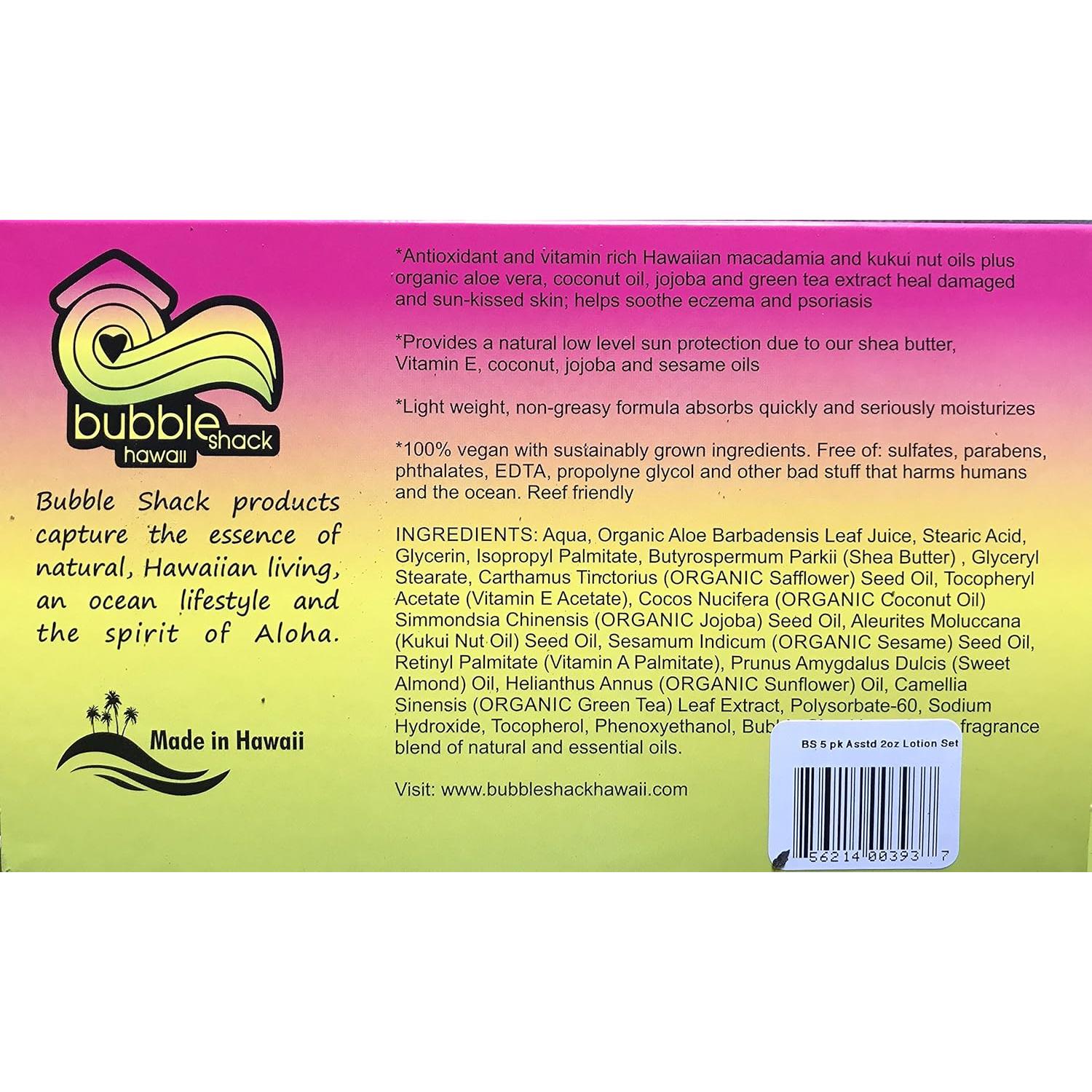 Conjunto de Lociones Orgánicas Bubble Shack Hawaii 5 Pk 59ml