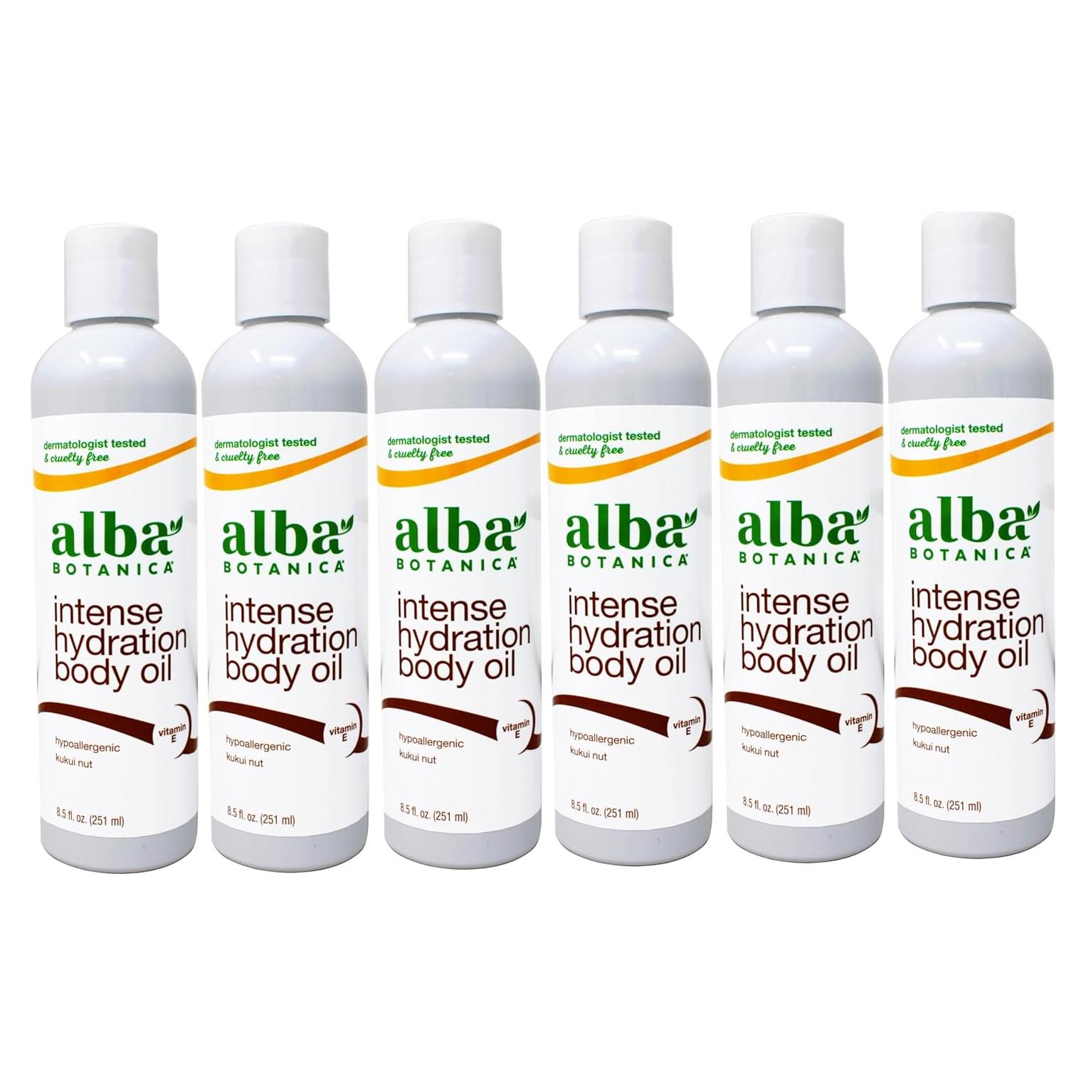 Aceite de Masaje Corporal Orgánico Alba Botanica Nuez Kukui 252 ml - 6 Unidades