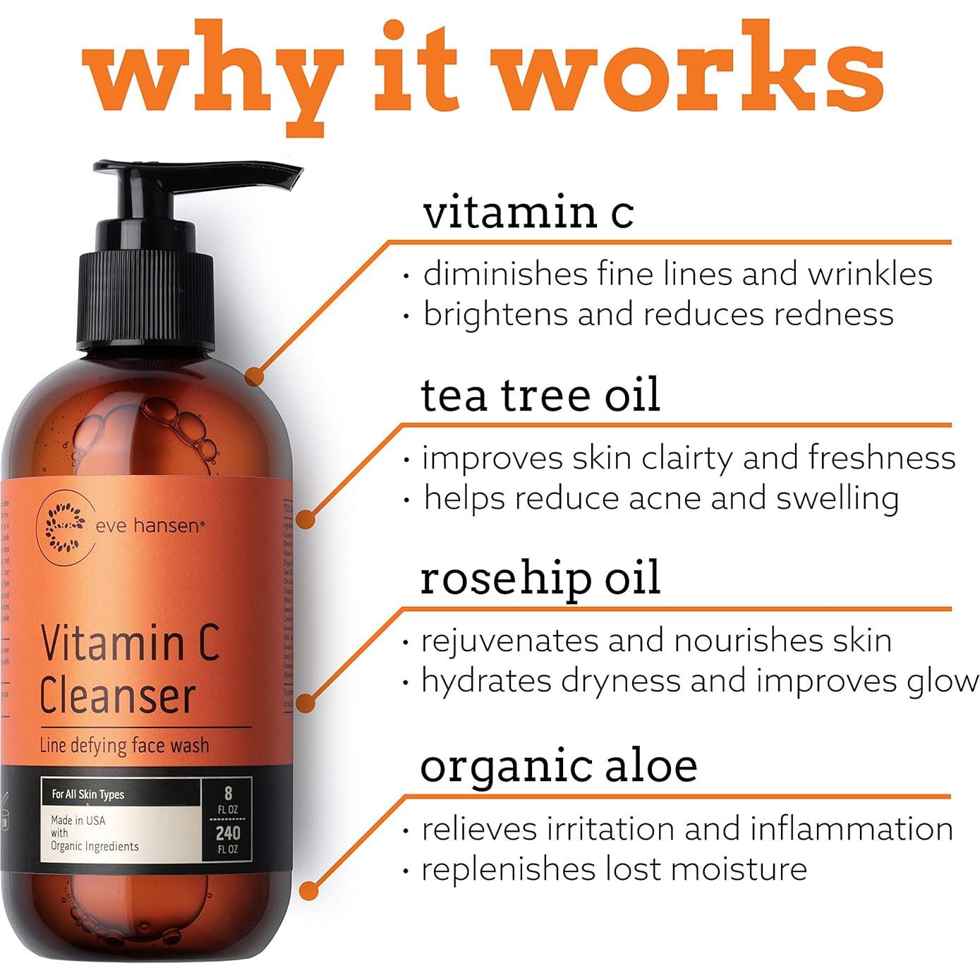 Crema Nocturna y Limpiador Facial Vitamina C Eve Hansen