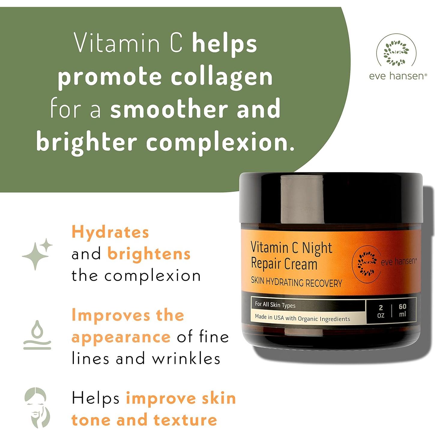 Crema Nocturna y Limpiador Facial Vitamina C Eve Hansen