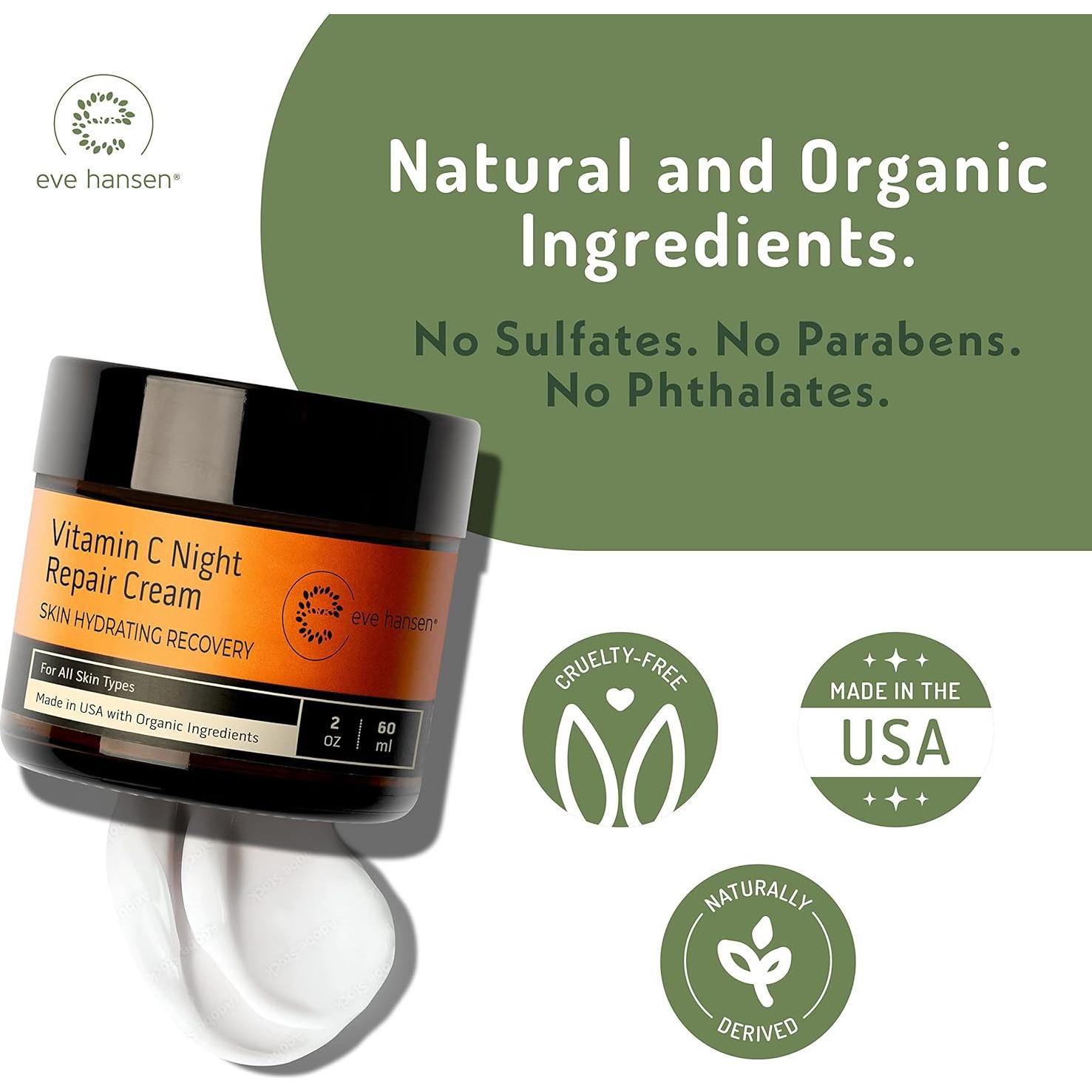 Crema Nocturna y Limpiador Facial Vitamina C Eve Hansen